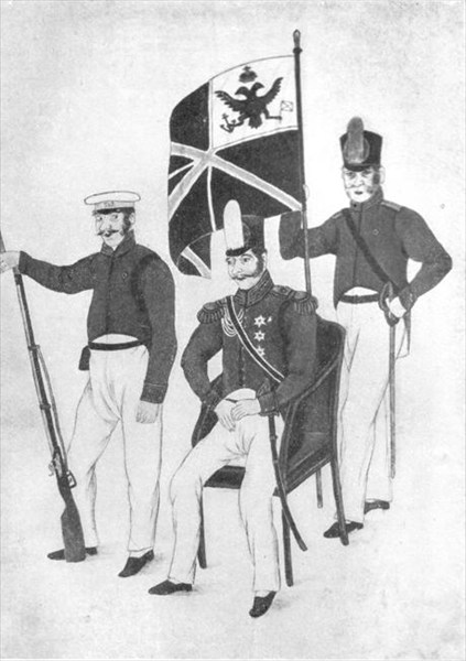 Японская картина, изображающая посольство вице-адмирала Е. В. Пу